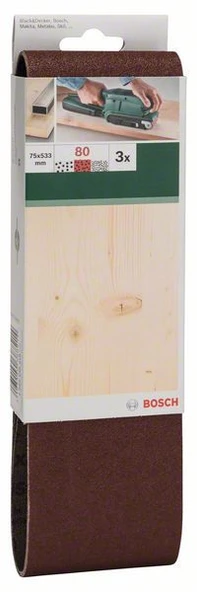 BOSCH 533x75 mm Bant Zımpara 80 Kum (3 adet) - 10
