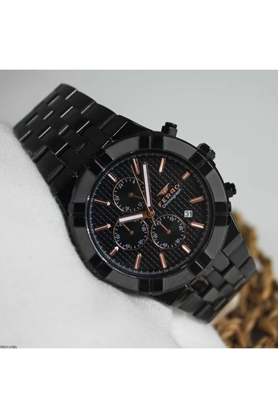 Ferro FM31378A-G Quartz Çelik Siyah 46 mm Erkek Kol Saati - 4
