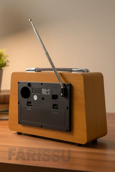 Gerçek Ahşap Eskitme Görünümlü RT-750 Nostaljik Müzik Kutusu – 3 Band Radyo / Bluetooth / USB - 2