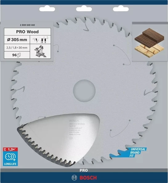 BOSCH 305x30x2,5 mm 96 Diş PRO Wood Ahşap Elmas Daire Testere Bıçağı(2608640442) - 10