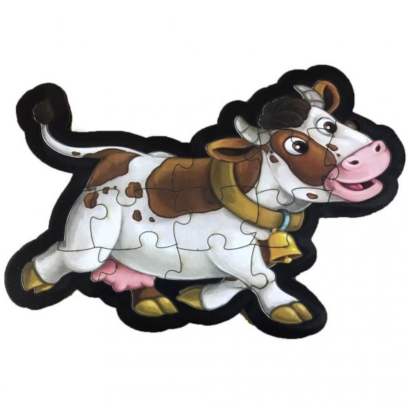 Farbu Oyuncak İnek 13 Pcs Eğitici Ahşap Puzzle FBP29 - 2