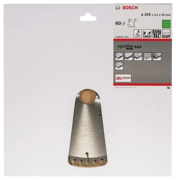 BOSCH Optiline Wood 254 mm 60 Diş Ahşap Elmas Daire Testere - 5