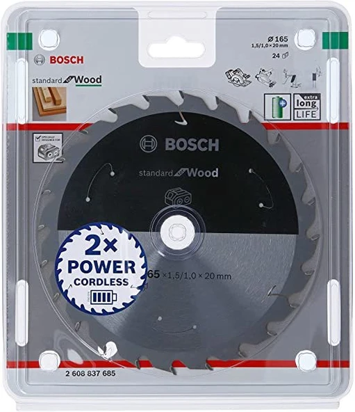 BOSCH 160x20x1,5 mm 24 Diş PRO Wood Ahşap Elmas Daire Testere Bıçağı - 7