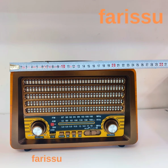 Gerçek Ahşap Eskitme Görünümlü RT-750 Nostaljik Müzik Kutusu – 3 Band Radyo / Bluetooth / USB - 5