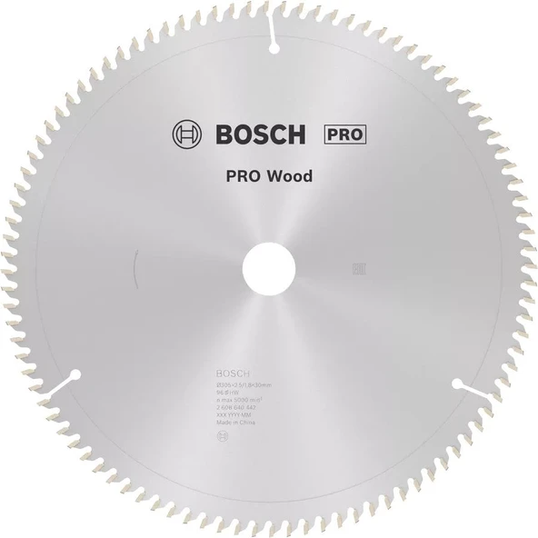 BOSCH 305x30x2,5 mm 96 Diş PRO Wood Ahşap Elmas Daire Testere Bıçağı(2608640442)