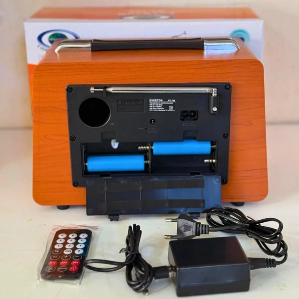 Gerçek Ahşap Eskitme Görünümlü RT-750 Nostaljik Müzik Kutusu – 3 Band Radyo / Bluetooth / USB - 10