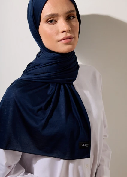 Rabia Z - Jarsey Lacivert Şal - 3