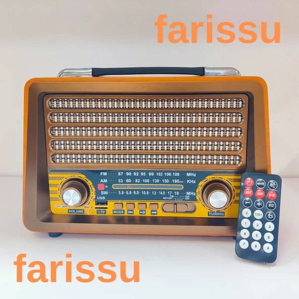 Gerçek Ahşap Eskitme Görünümlü RT-750 Nostaljik Müzik Kutusu – 3 Band Radyo / Bluetooth / USB - 3