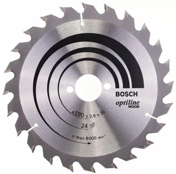 BOSCH Optiline Wood 190x30 mm 24 Diş Ahşap Daire Testere Bıçağı - Resim 3