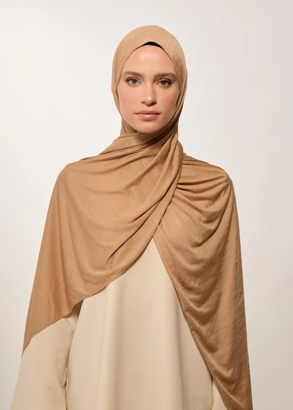 Tesettür Şal - Camel Penye - Resim 2