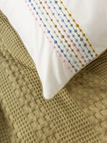 Cotton Box Aura Çift Kişilik Pike Takımı Pebble Hardal - 2