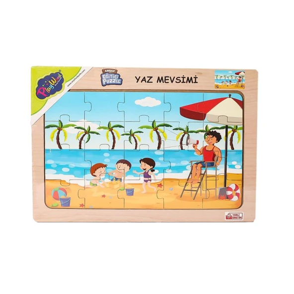 ONY-117/118/119/120 Ahşap Eğitici Puzzle -Yaz Mevsimi - 4