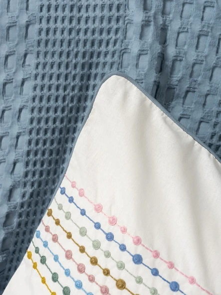 Cotton Box Aura Çift Kişilik Pike Takımı Pebble İndigo - 5