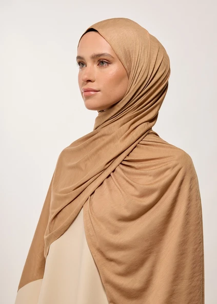 Tesettür Şal - Camel Penye - Resim 3