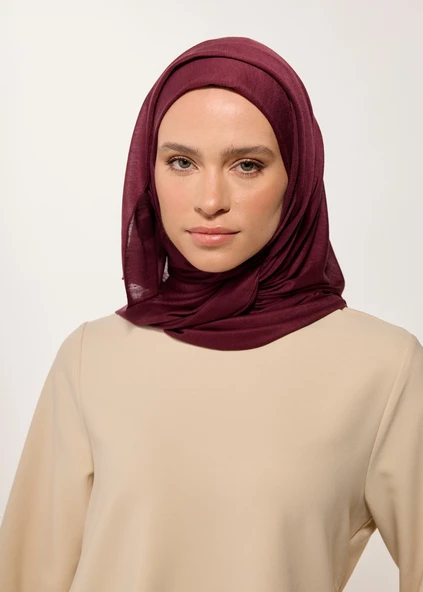 Rabia Z - Jarsey Tesettür Şal Mürdüm - 7