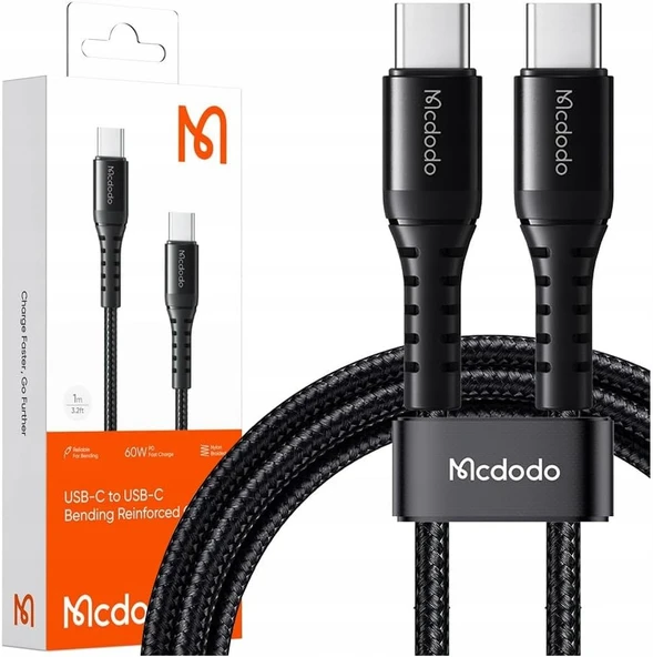Mcdodo CA-5641 60W 3A TypeC TypeC Şarj Data Kablosu Siyah 1M