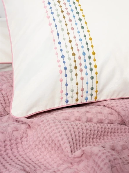 Cotton Box Aura Çift Kişilik Pike Takımı Pebble Pembe - 5