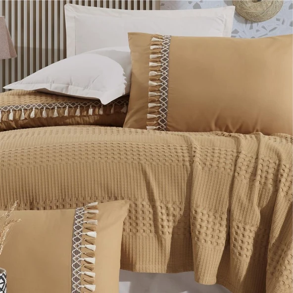 Clasy Pike Takımı Çift Kişilik Bohemline V6 Hardal - 4