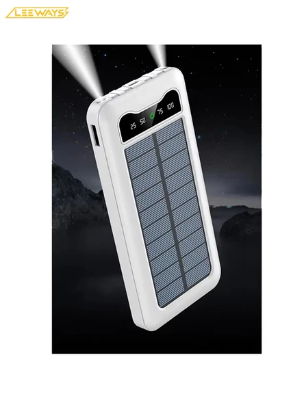 10000 mAh Güneş Enerjili Taşınabilir Şarj Cihazı Powerbank