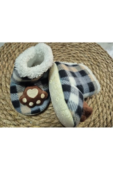 çamaşırsepeti BEBEK PANDUFU EV PATİĞİ BEBE YUMUŞAK DOKULU PELUŞ PATİK HEDİYELİK SEVİMLİ PANDUF 15-21 NUMARA KIŞLIK