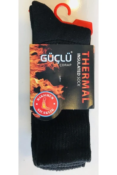 GÜÇLÜ Kışlık Termal Thermal Çorap Siyah - 1