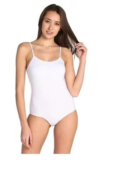 Seher Yıldız Kadın Siyah Ip Askılı Likralı Kancalı Çıtçıtlı Body 0066 - 1