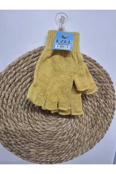 EZEL Unisex Parmaksız Kesik Yarım Parmak Kışlık Örme Triko Eldiven