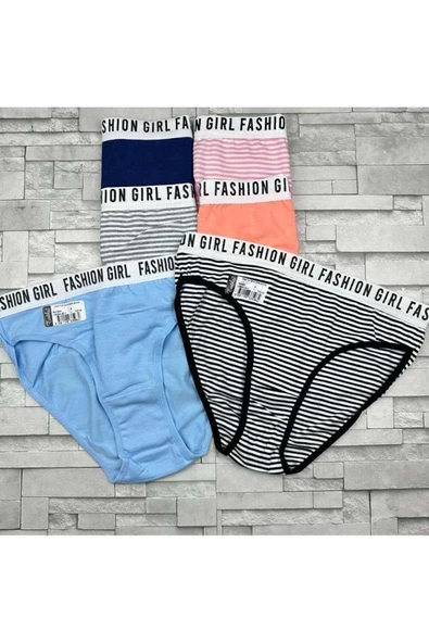 Tutku 6'lı Paket Çok Renkli Fashion Girl Kadın Slip Külot