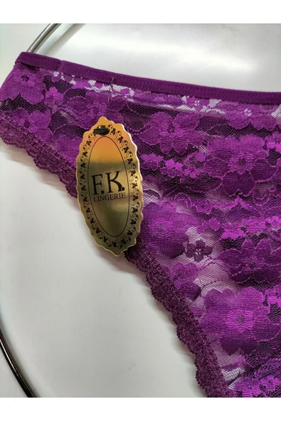 F.K Dantelli ağı pamuklu ithal külot brezilya çamaşır