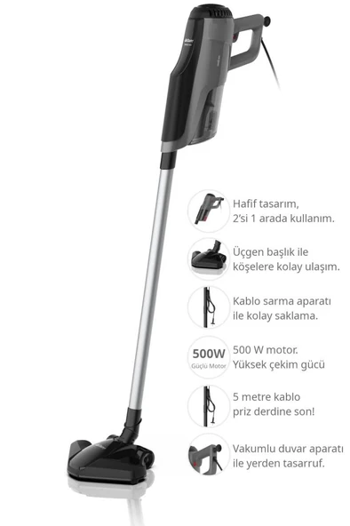 AR4111 Gırgır Neo 2'si 1 Arada Toz Torbasız Dikey Elektrikli Süpürge-Siyah