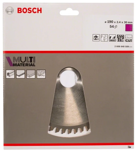 BOSCH MultiMaterial 190x30x2,8 mm 54 Diş Elmas Daire Testere (2608640509) - 7