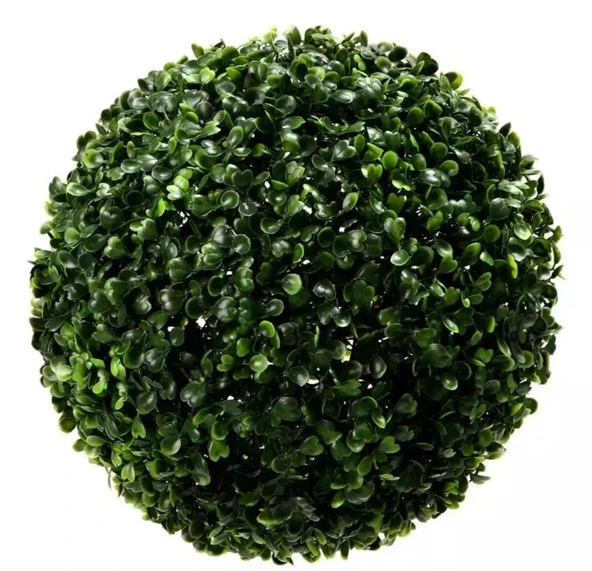 Nettenevime Yapay Çiçek Şimşir Top 45CM Yeşil Top Koyu Yeşil ürün görseli 1