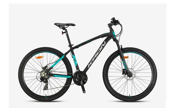 26J KRON XC 100 HD DAĞ BİSİKLETİ - MAT SİYAH TURKUAZ - 36 KADRO