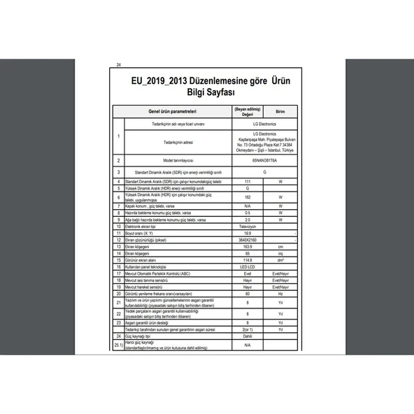 LG  65NANO81T6A 65'' 165 Ekran Uydu Alıcılı 4K Ultra HD webOS Smart Nanocell LED TV - 7