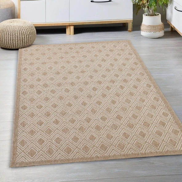 Avanos Modern Sisal Jüt Toz Vermez Balkon Bahçe Mutfak Dokuma Halı Kilim
