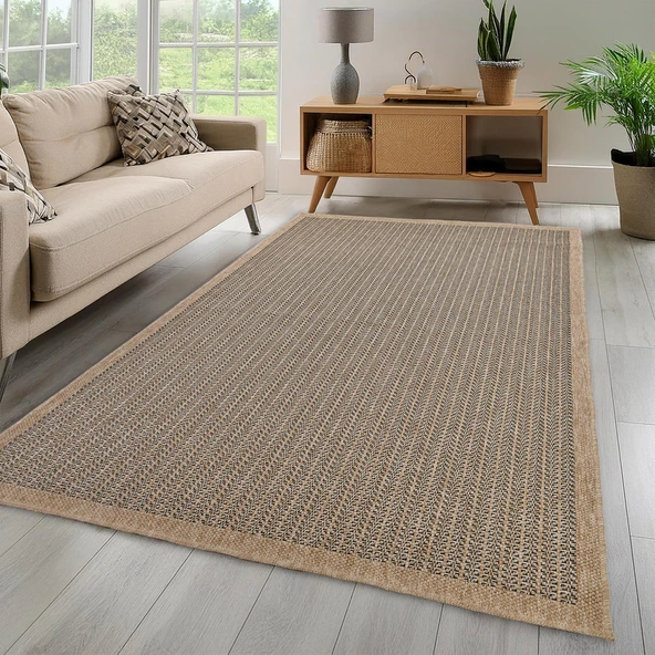Avanos Modern Sisal Jüt Toz Vermez Balkon Bahçe Mutfak Dokuma Halı Kilim - 8