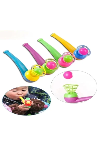 5 Adet Saksafon Top Üfleme Oyunu Karne Hediyesi Eğitici Oyuncak Pipetli Popit