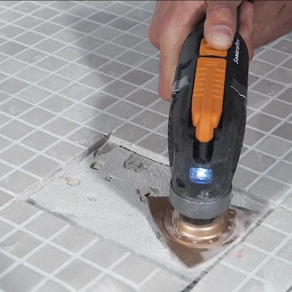 WORX WA4966 Çok Amaçlı Raspalama Makinası İçin 75x75mm Karbür Kaplama Harç, Boya, Yapıştırıcı Universal Zımpara Başlığı - 6