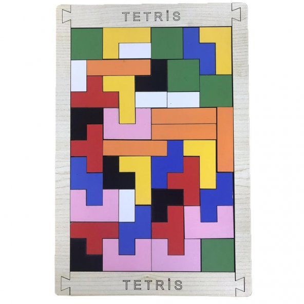 Farbu Oyuncak Renkli Tetris 40 Pcs Eğitici Ahşap Puzzle FBP13