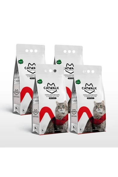4 X 5 Lt Kokusuz Naturel Topaklanan Kedi Kumu