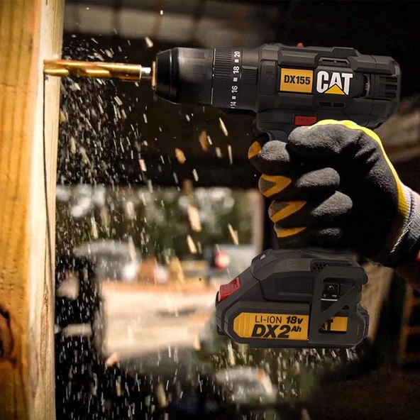 CAT DX155.1 18Volt/2.0Ah Li-ion Çift Akülü Profesyonel Şarjlı Darbeli Matkap - 8