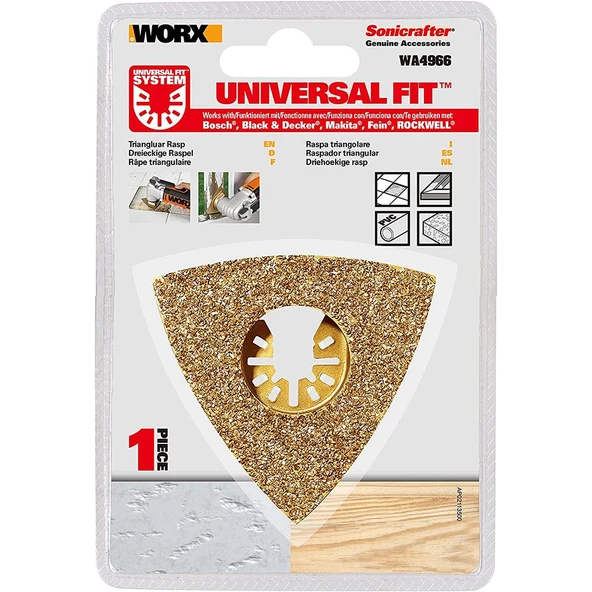 WORX WA4966 Çok Amaçlı Raspalama Makinası İçin 75x75mm Karbür Kaplama Harç, Boya, Yapıştırıcı Universal Zımpara Başlığı - 8