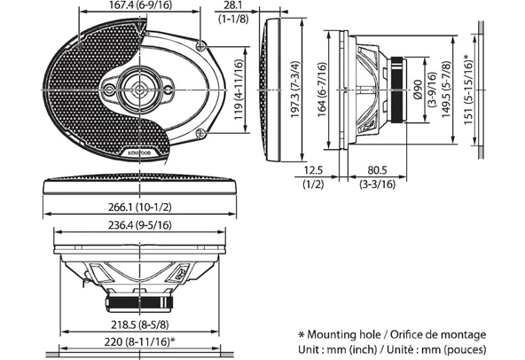 Kenwood KFC-PS6987 Oval 4 yollu Performans Standart Serisi Hoparlör 670W Maksimum 140W RMS - 6
