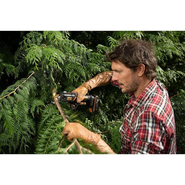 WORX WG330E 20Volt 2.0A Li-ion Tek Akülü Profesyonel Kömürsüz Dal Budama Makası - Resim 4