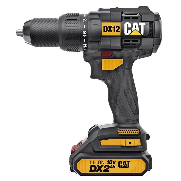 CAT DX12SET 18Volt/2.0Ah Li-ion Çift Akülü Kömürsüz Profesyonel Darbeli Matkap+DA01903 201 Parça Delme/Vidalama Uç Seti - 3