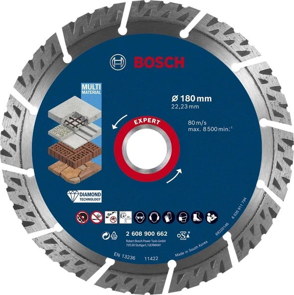 BOSCH Expert MultiMeterial Yapı Malzemeleri İçin Elmas Testere 180 mm - 7
