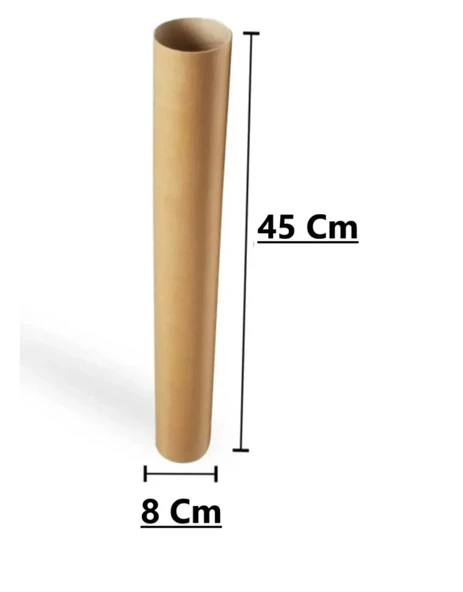 10 Adet Rulo Kargo Tüpü 45 Cm Uzunluk 8 Cm Çap Silindir Kutu Karton Masura Kedi Tırmalama İçin Kutu - 2