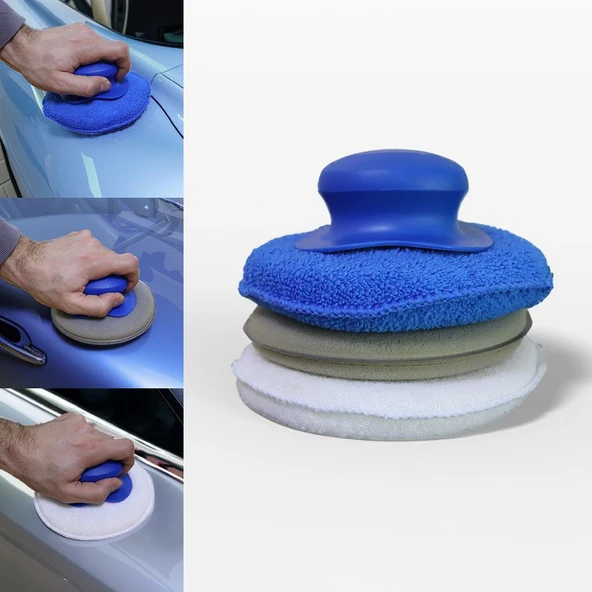 Michelin MC3510 3 Parça 130mm Velkro Cırtlı Mikrofiber Oto Yıkama, Parlatma ve Cila Süngeri - Resim 2