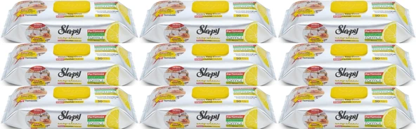 Sleepy Easy Clean Yüzey Temizlik Mutfak Havlusu -Mendili  50 Yaprak Limon Yağlı (9Lu Set) 450 Yaprak