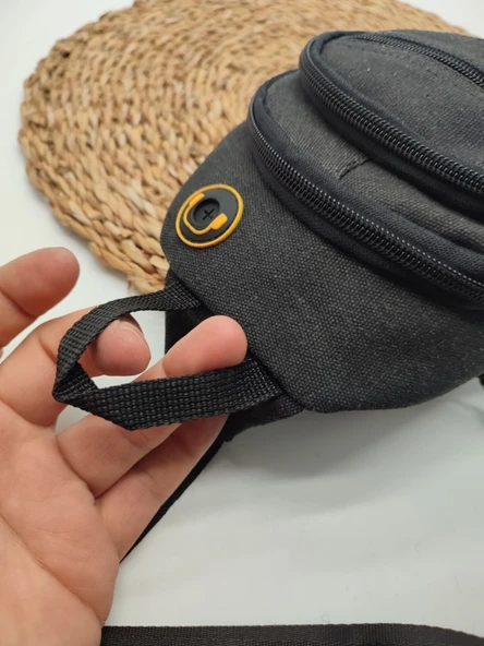 Küçük Boy Kanvas Kumaş Göğüs Çantası - 4